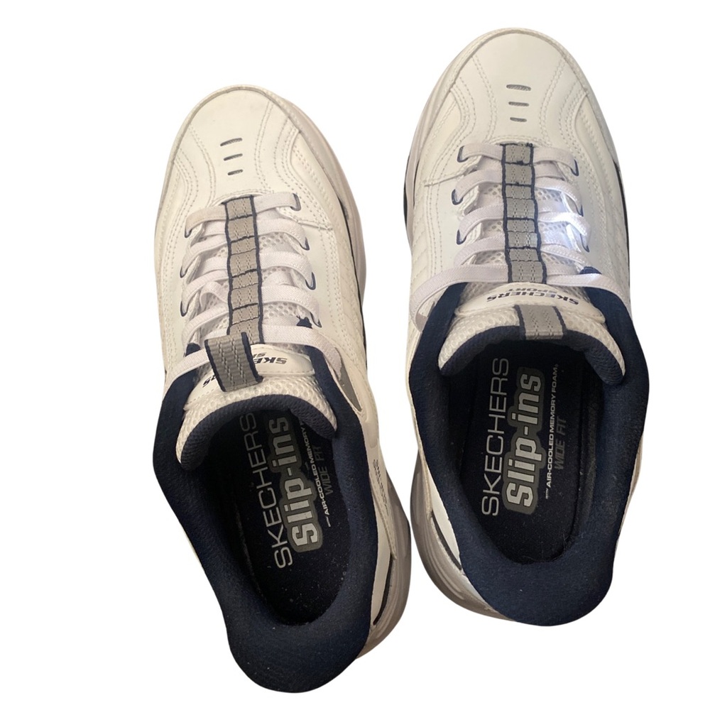 Skechers Slip-Ins Hands-Free Walkers | Women’s 9.5 | White/Navy | Like New